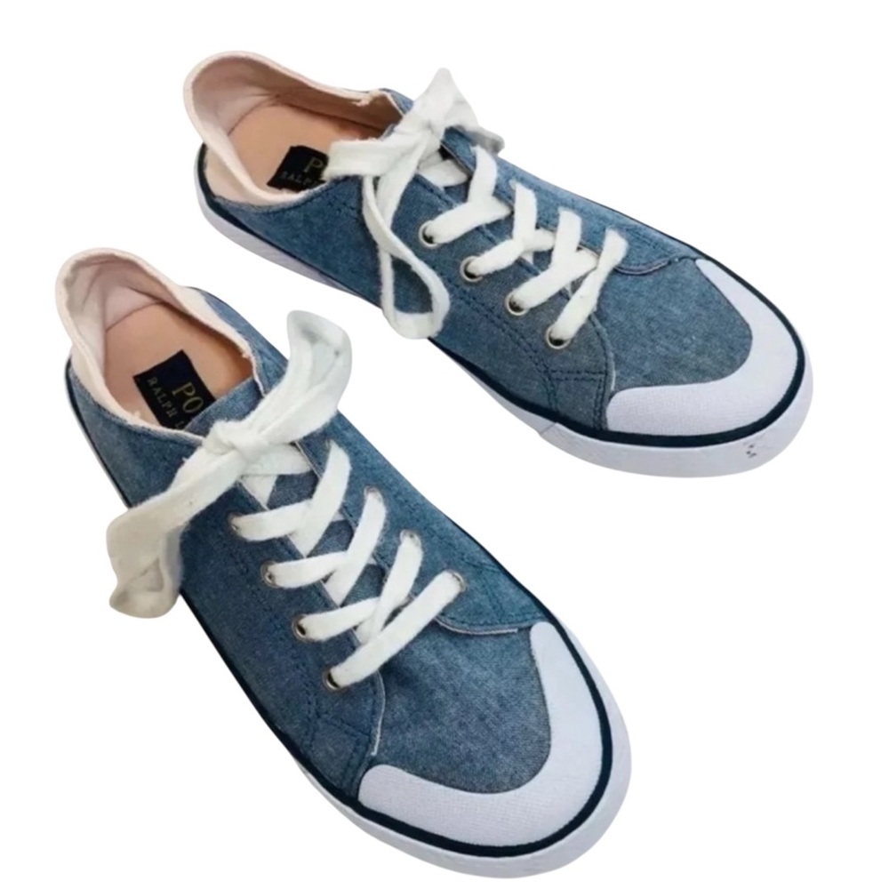 🔥 Ralph Lauren Polo chambray sneakers sz 3 kids
